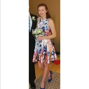 Flower two piece semi / prom dress